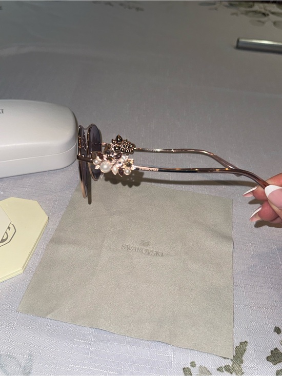 Swarovski SK278 33U Rose Gold Round Aviator Sunglasses — Excellent Condition main image 6